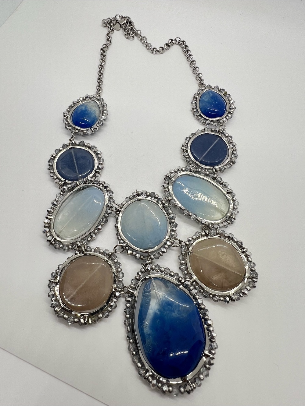 CHICOS Zolla Blue Bib Statement Necklace